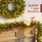 Pre-Lit Cedar Cypress Christmas Garland w/ Twinkling LEDs, Realistic Indoor Holiday Decor for Door, Mantle, Battery